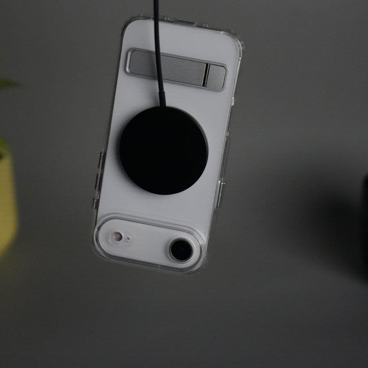 FRATO iPhone 17 Series iPhone 17 Series Transparent Bottom Metal Stand MagSafe Supported Case Cover