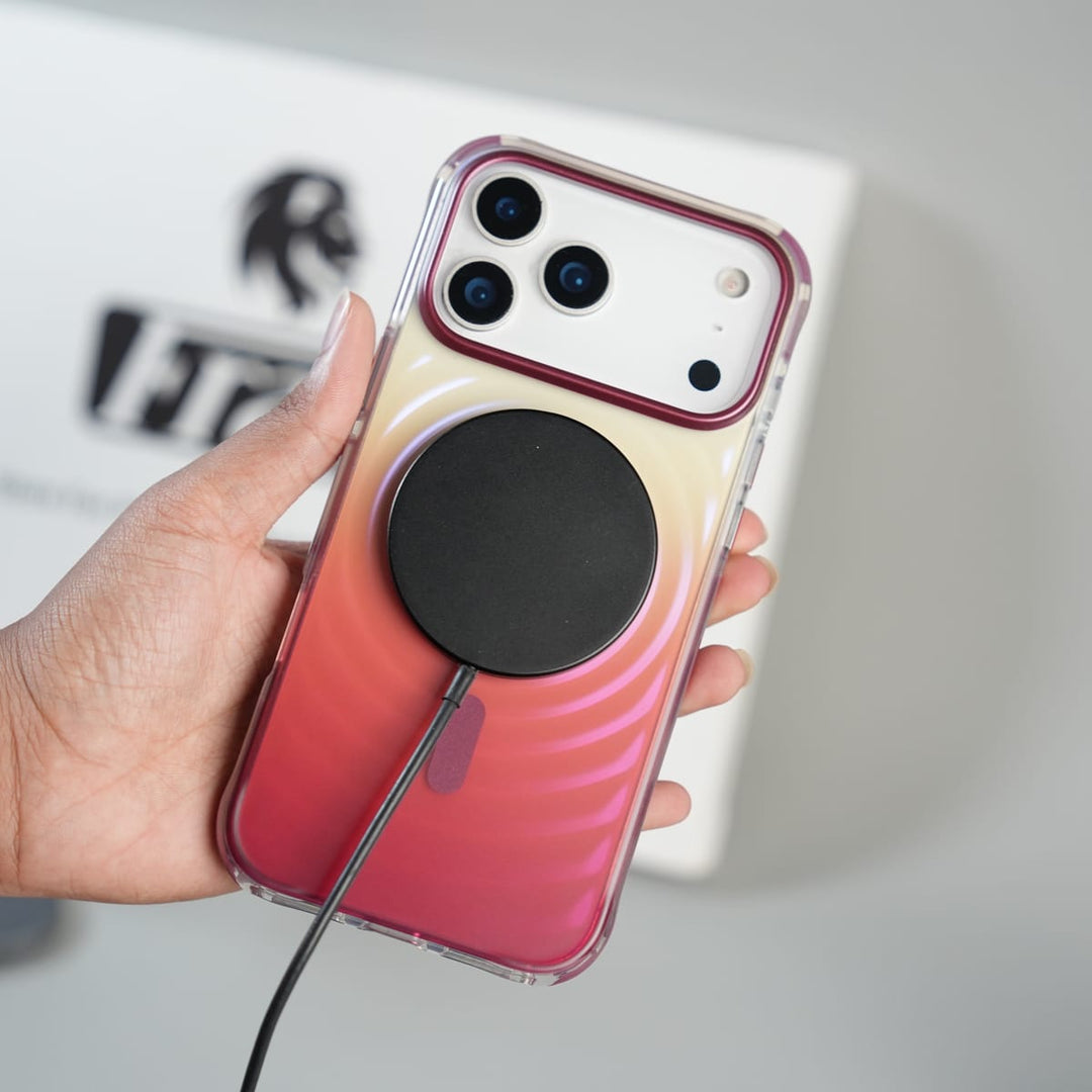 FRATO iPhone 17 Series iPhone Series Blush Pink Gradient Wave Pattern MagSafe Compatible Case