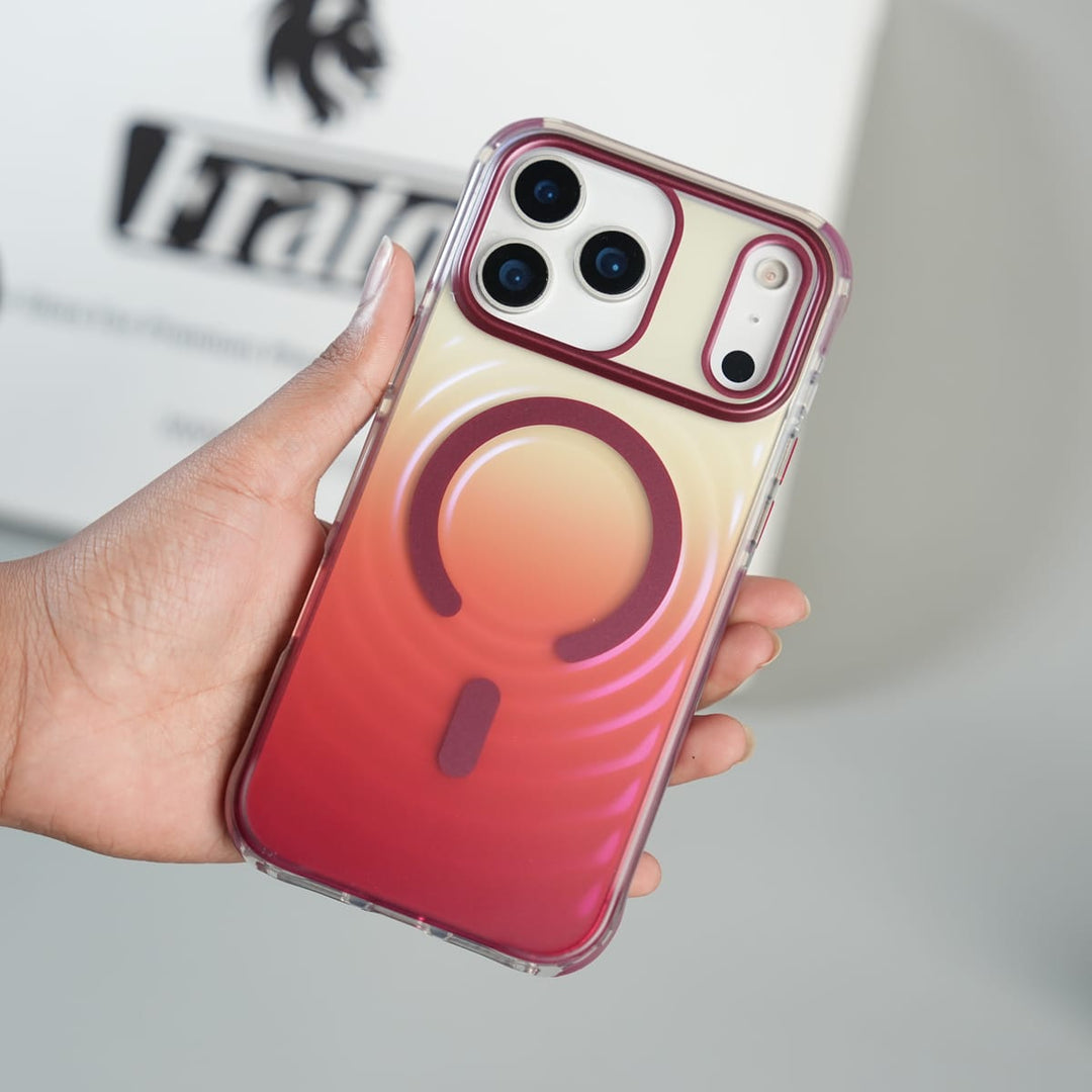 FRATO iPhone 17 Series iPhone Series Blush Pink Gradient Wave Pattern MagSafe Compatible Case