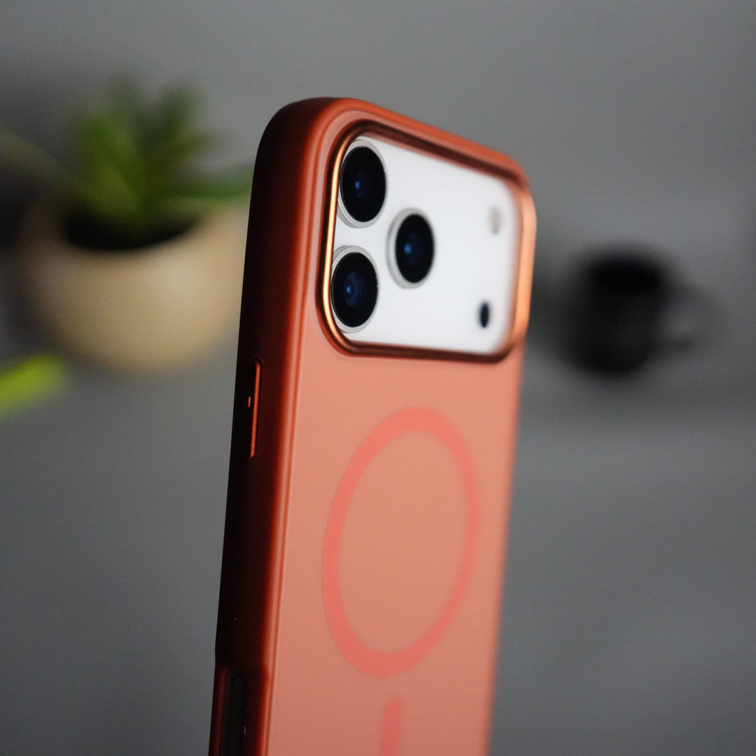 FRATO iPhone 17 Series iPhone Series Matte MagSafe Case | Metallic Camera Frame Edition | Orange