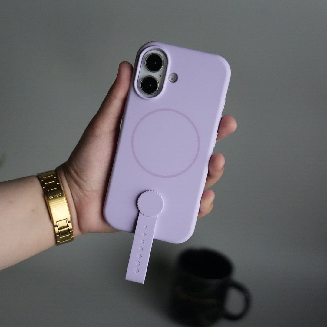 FRATO iPhone 17 Series Lavender iPhone 17 Silicone Case | Magnetic Ring | Silicone Rotating Grip Strap Cover