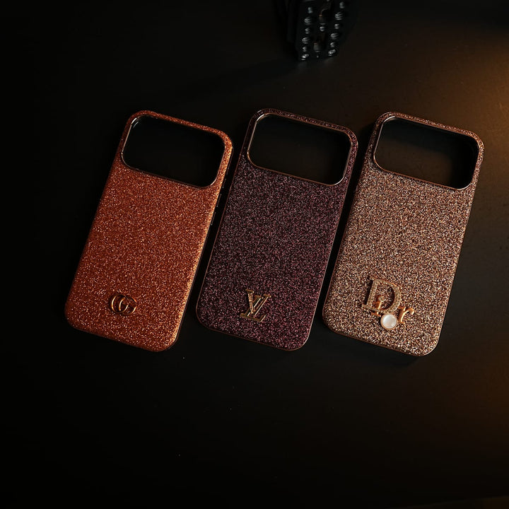FRATO iPhone 17 Series Luxury Glitter Case with 3D Metal Emblem for iPhone 17 Series | Premium Sparkle Finish