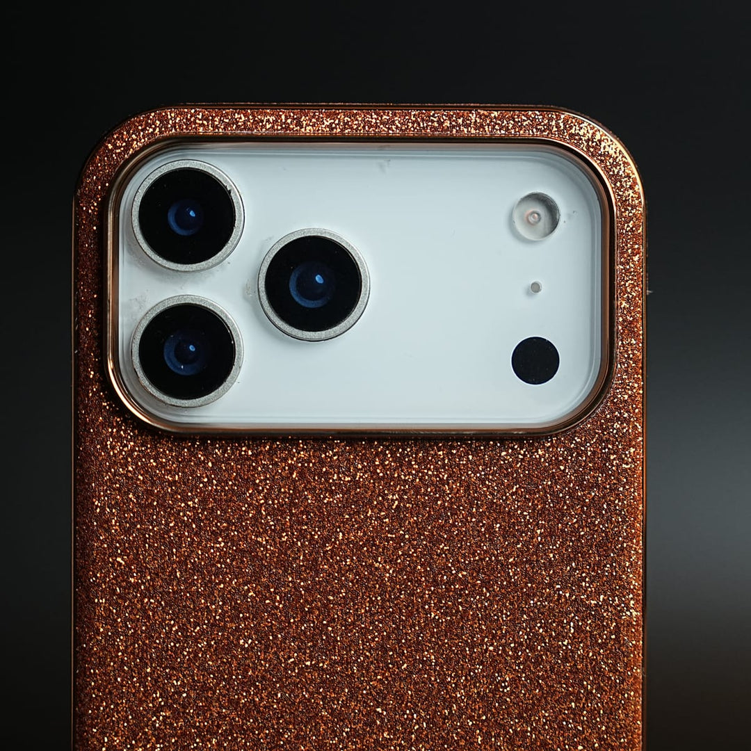 FRATO iPhone 17 Series Luxury Glitter Case with 3D Metal Emblem for iPhone 17 Series | Premium Sparkle Finish