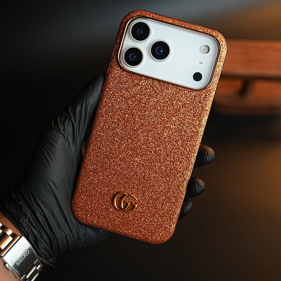 FRATO iPhone 17 Series Luxury Glitter Case with 3D Metal Emblem for iPhone 17 Series | Premium Sparkle Finish