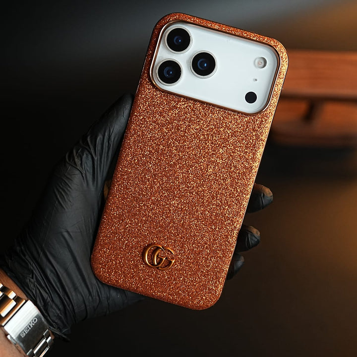 FRATO iPhone 17 Series Luxury Glitter Case with 3D Metal Emblem for iPhone 17 Series | Premium Sparkle Finish