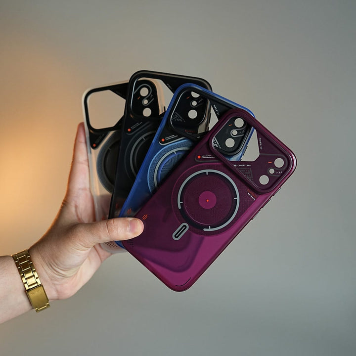 FRATO iPhone 17 Series Mechanical Design Magnetic Case for 17 Series | Translucent Protective Cover