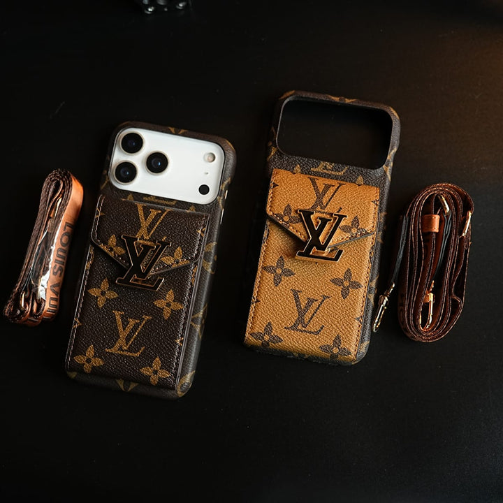 FRATO iPhone 17 Series Monogram Stitched Wallet Case for iPhone 17 Series | Detachable Crossbody Strap