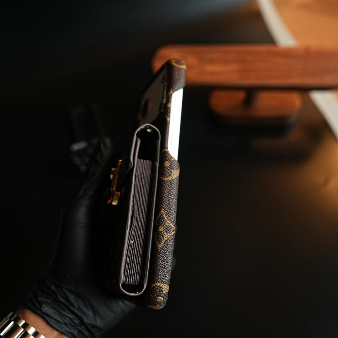 FRATO iPhone 17 Series Monogram Stitched Wallet Case for iPhone 17 Series | Detachable Crossbody Strap