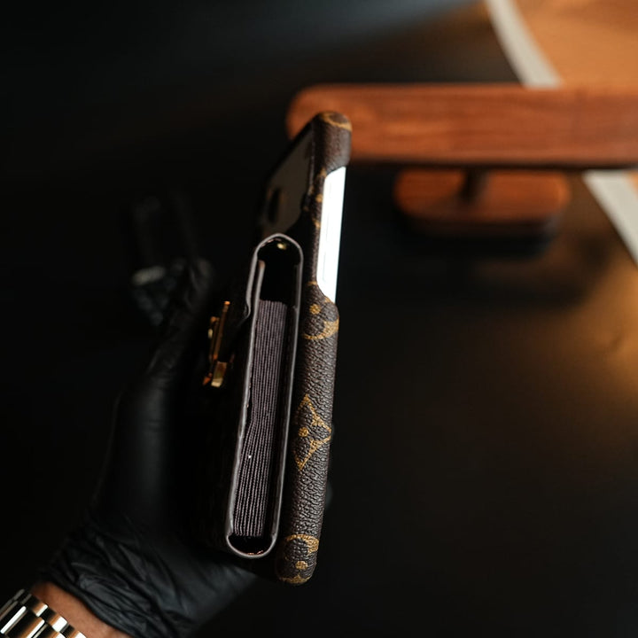 FRATO iPhone 17 Series Monogram Stitched Wallet Case for iPhone 17 Series | Detachable Crossbody Strap