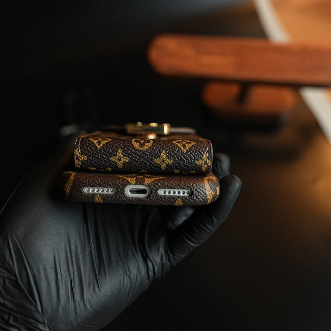 FRATO iPhone 17 Series Monogram Stitched Wallet Case for iPhone 17 Series | Detachable Crossbody Strap