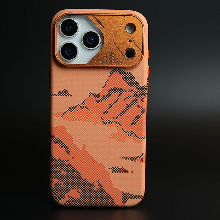 FRATO iPhone 17 Series Orange Hill Armid Designer MagSafe Case for 17 Pro Max with Metal Camera Protection