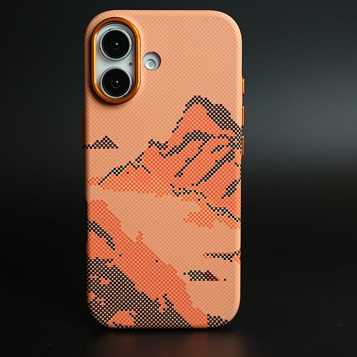 FRATO iPhone 17 Series Orange Hill Armid Designer MagSafe Case for 17 with Metal Camera Protection
