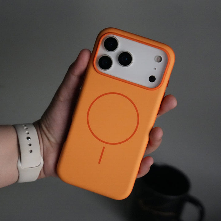 FRATO iPhone 17 Series Orange iPhone 17 Pro Max Soft Touch MagSafe Case | Matte Finish with Color Camera Frame