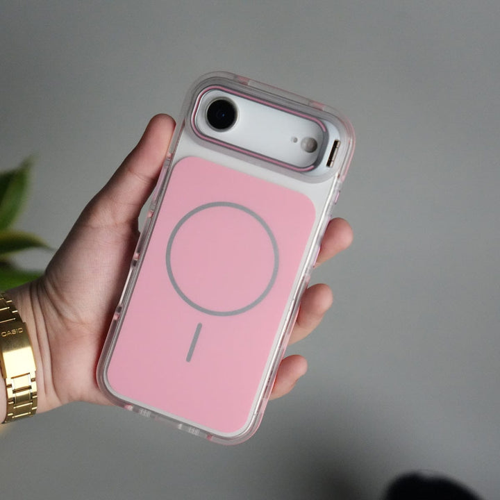 FRATO iPhone 17 Series Pink iPhone 17 Air MagSafe Case with Metal Camera Stand | Slim &amp; Shockproof Protection