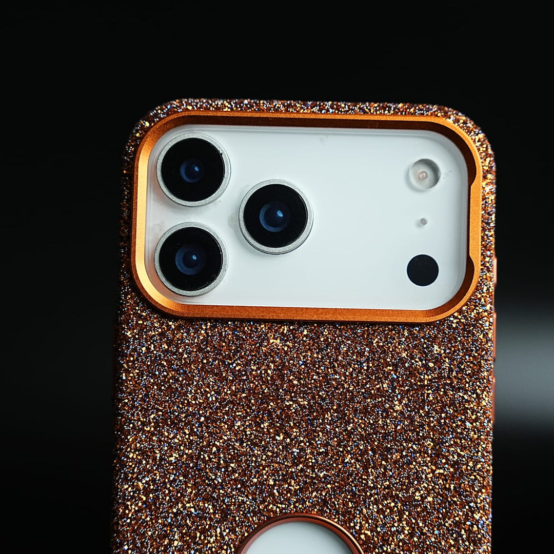 FRATO iPhone 17 Series Premium Glitter Jewel MagSafe Case for 17 Series | Metallic Camera Frame