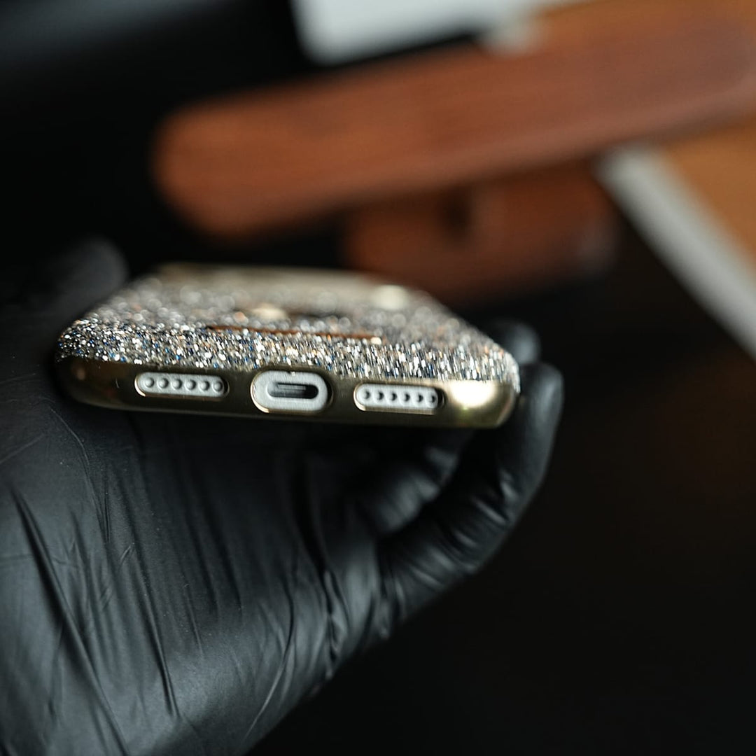 FRATO iPhone 17 Series Premium Glitter Jewel MagSafe Case for 17 Series | Metallic Camera Frame