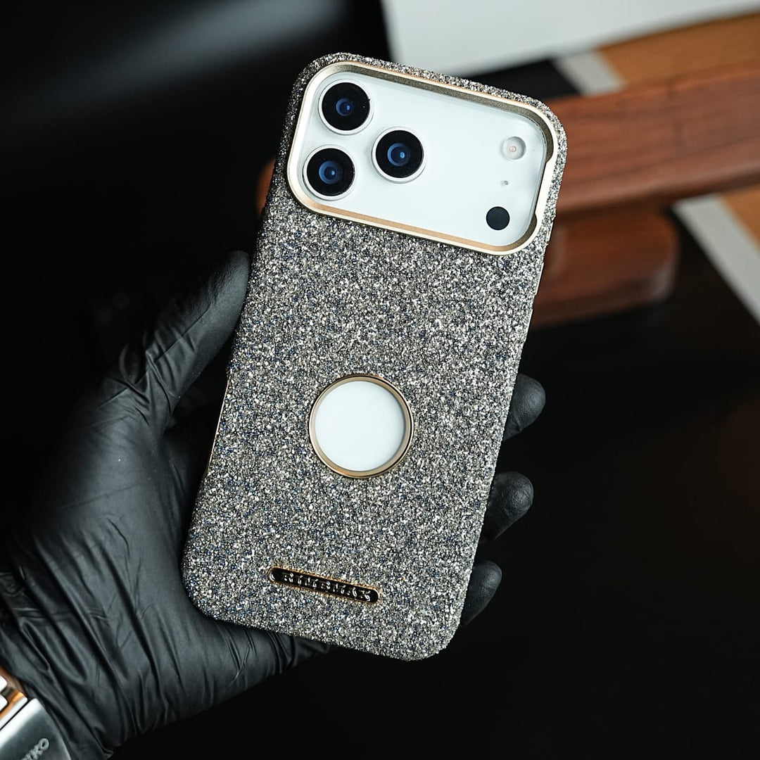 FRATO iPhone 17 Series Premium Glitter Jewel MagSafe Case for 17 Series | Metallic Camera Frame