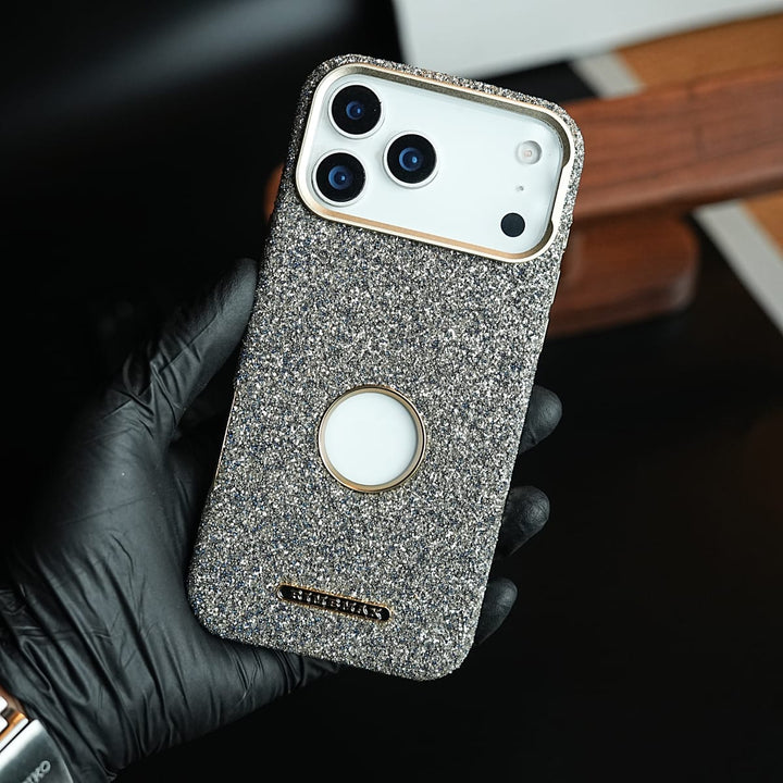 FRATO iPhone 17 Series Premium Glitter Jewel MagSafe Case for 17 Series | Metallic Camera Frame