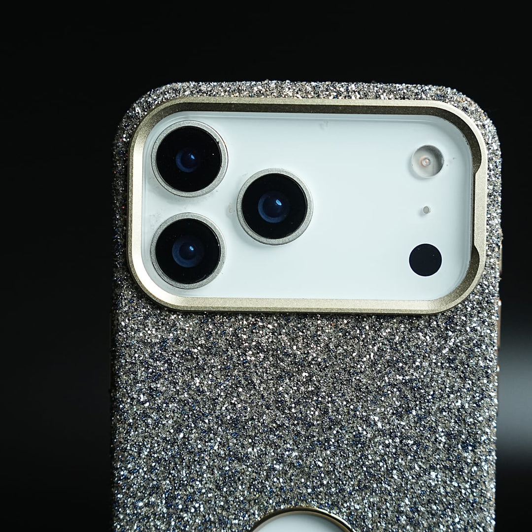 FRATO iPhone 17 Series Premium Glitter Jewel MagSafe Case for 17 Series | Metallic Camera Frame