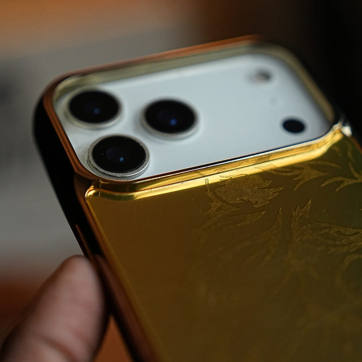 FRATO iPhone 17 Series Premium Gold Mirror Case for iPhone 17 Series | Printed Design Cover