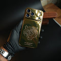 Premium Gold Shine Tiger Face for iPhone 17 Series | Protective Case