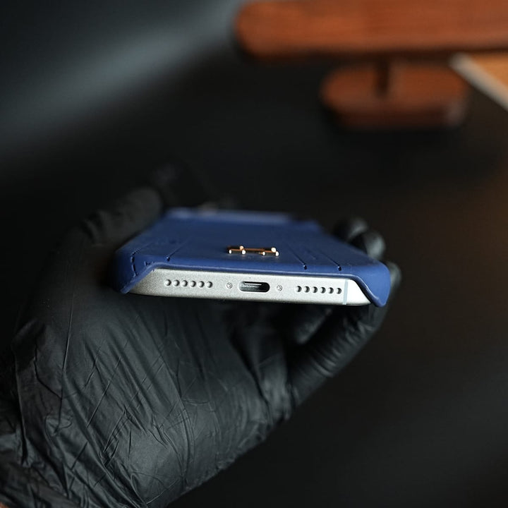 FRATO iPhone 17 Series Premium H-Style PU Leather Case for iPhone 17 Series | Luxury Designer-Inspired Protective Cover| Blue