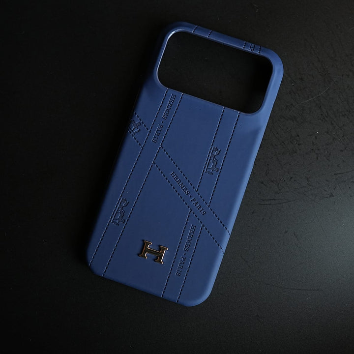 FRATO iPhone 17 Series Premium H-Style PU Leather Case for iPhone 17 Series | Luxury Designer-Inspired Protective Cover| Blue