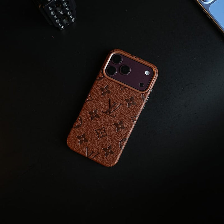 FRATO iPhone 17 Series Premium Monogram Pattern Leather-Texture Case for iPhone 17 Series | Protective Back Cover
