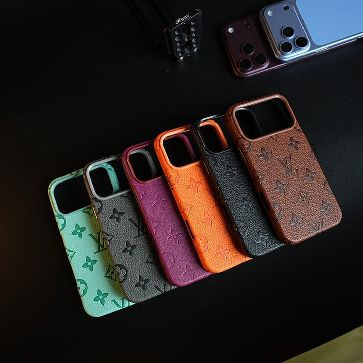 FRATO iPhone 17 Series Premium Monogram Pattern Leather-Texture Case for iPhone 17 Series | Protective Back Cover