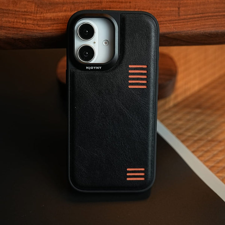 FRATO iPhone 17 Series Premium PU Leather Case for iPhone 17 | Metal Camera Frame