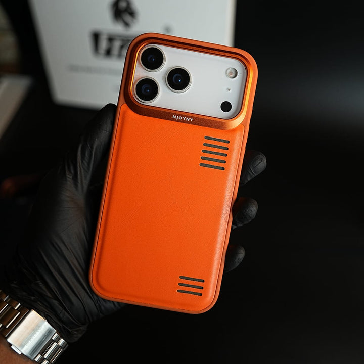 FRATO iPhone 17 Series Premium PU Leather Case for iPhone 17 Series | Metal Camera Frame