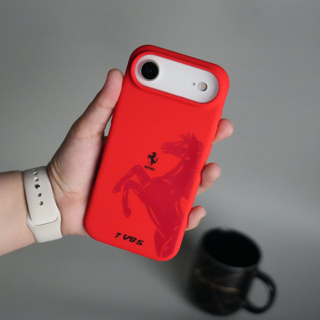 FRATO iPhone 17 Series Red iPhone 17 Air FR V8 Series Design Silicone Protective Case Cover