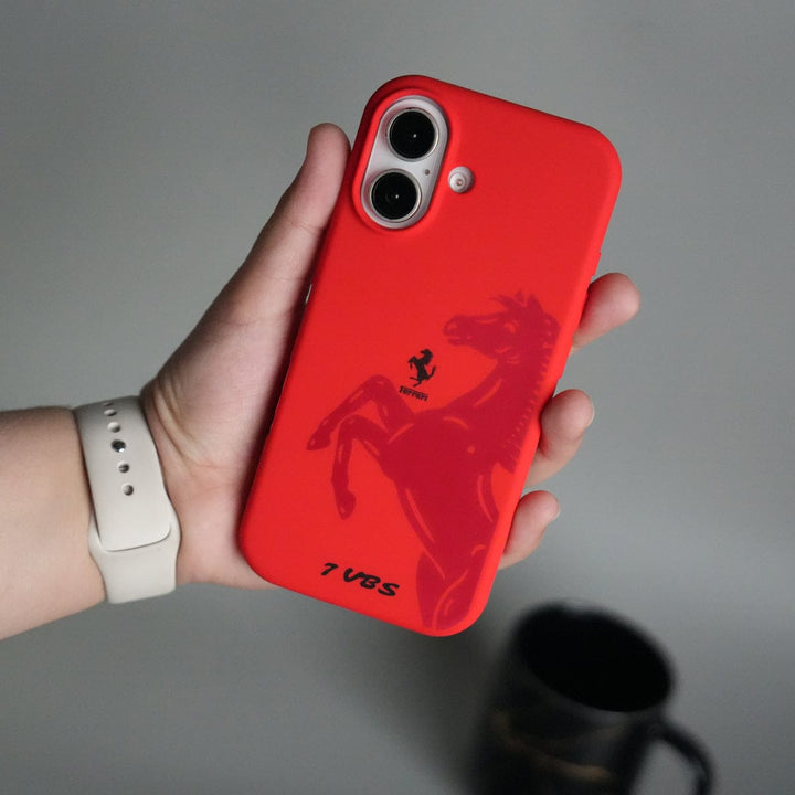 FRATO iPhone 17 Series Red iPhone 17 FR V8 Series Design Silicone Protective Case Cover