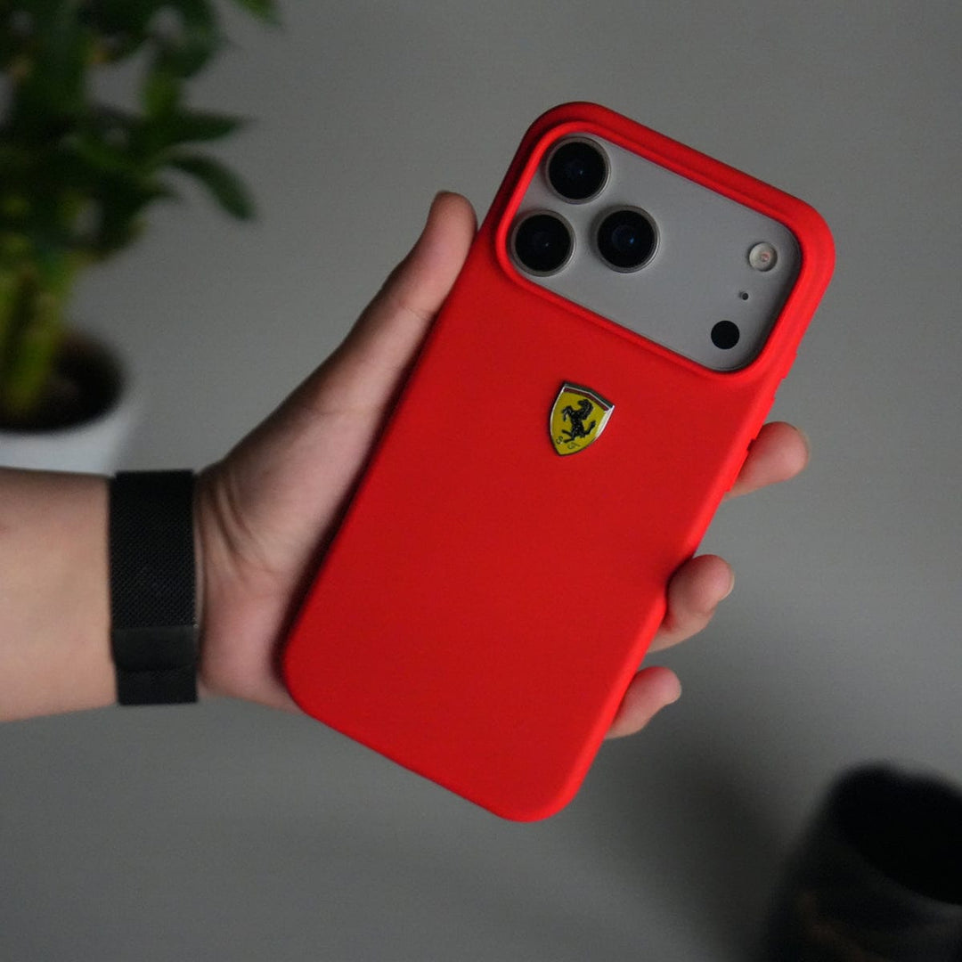 FRATO iPhone 17 Series Red iPhone 17 Pro Max Sports Car Logo Liquid Silicone Case Cover