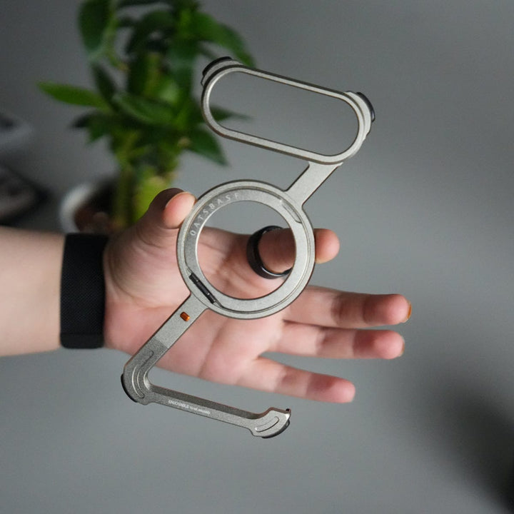 FRATO iPhone 17 Series Silver iPhone 17 Air Z Shape Aluminium Metal Rotating Kickstand Case