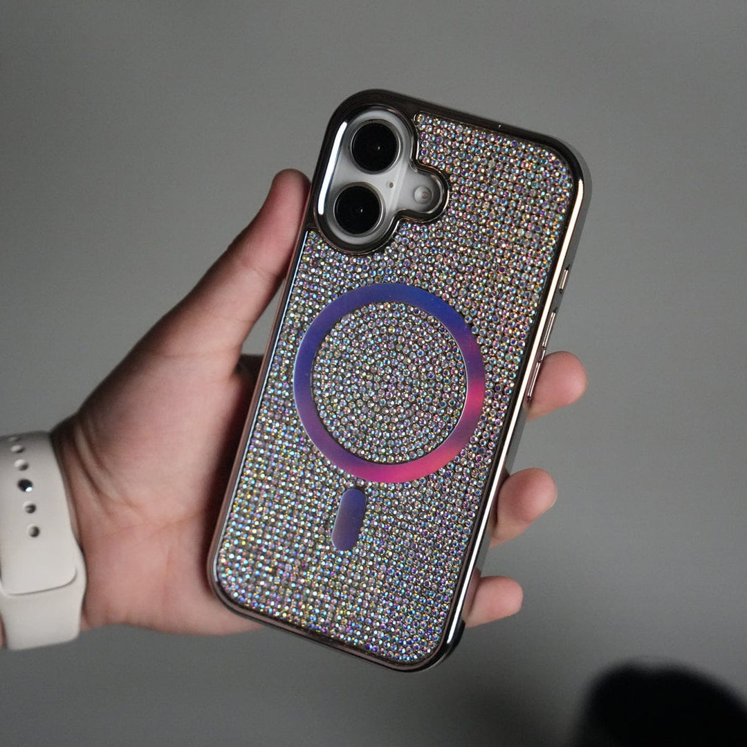 FRATO iPhone 17 Series Silver iPhone 17 Luxury Diamond Case Cover With MagSafe