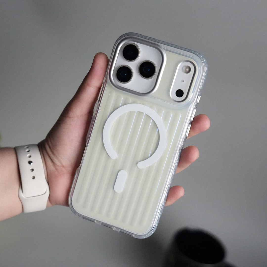 FRATO iPhone 17 Series Silver iPhone 17 Pro Max Transparent MagSafe Suitcase Design Case Back Cover