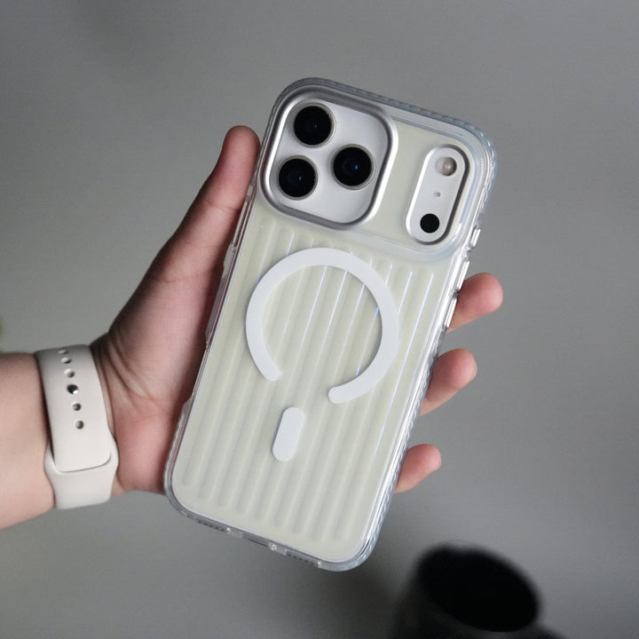 FRATO iPhone 17 Series Silver iPhone 17 Pro Max Transparent MagSafe Suitcase Design Case Back Cover