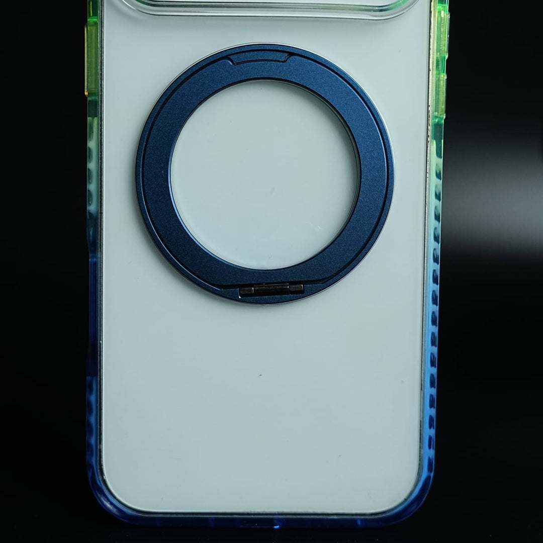 FRATO iPhone 17 Series Two-Tone Clear Case for iPhone 17 Series | Rotating Ring Stand