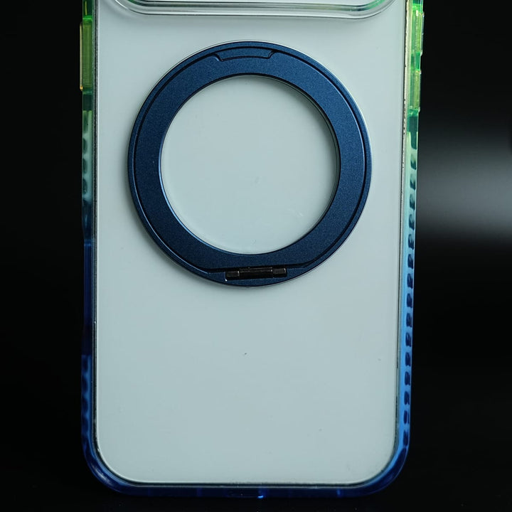 FRATO iPhone 17 Series Two-Tone Clear Case for iPhone 17 Series | Rotating Ring Stand