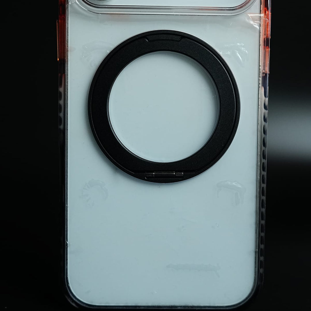 FRATO iPhone 17 Series Two-Tone Clear Case for iPhone 17 Series | Rotating Ring Stand
