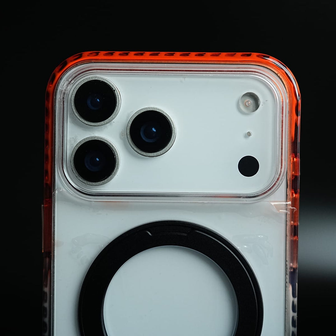 FRATO iPhone 17 Series Two-Tone Clear Case for iPhone 17 Series | Rotating Ring Stand