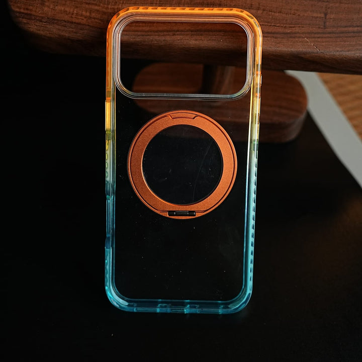 FRATO iPhone 17 Series Two-Tone Clear Case for iPhone 17 Series | Rotating Ring Stand
