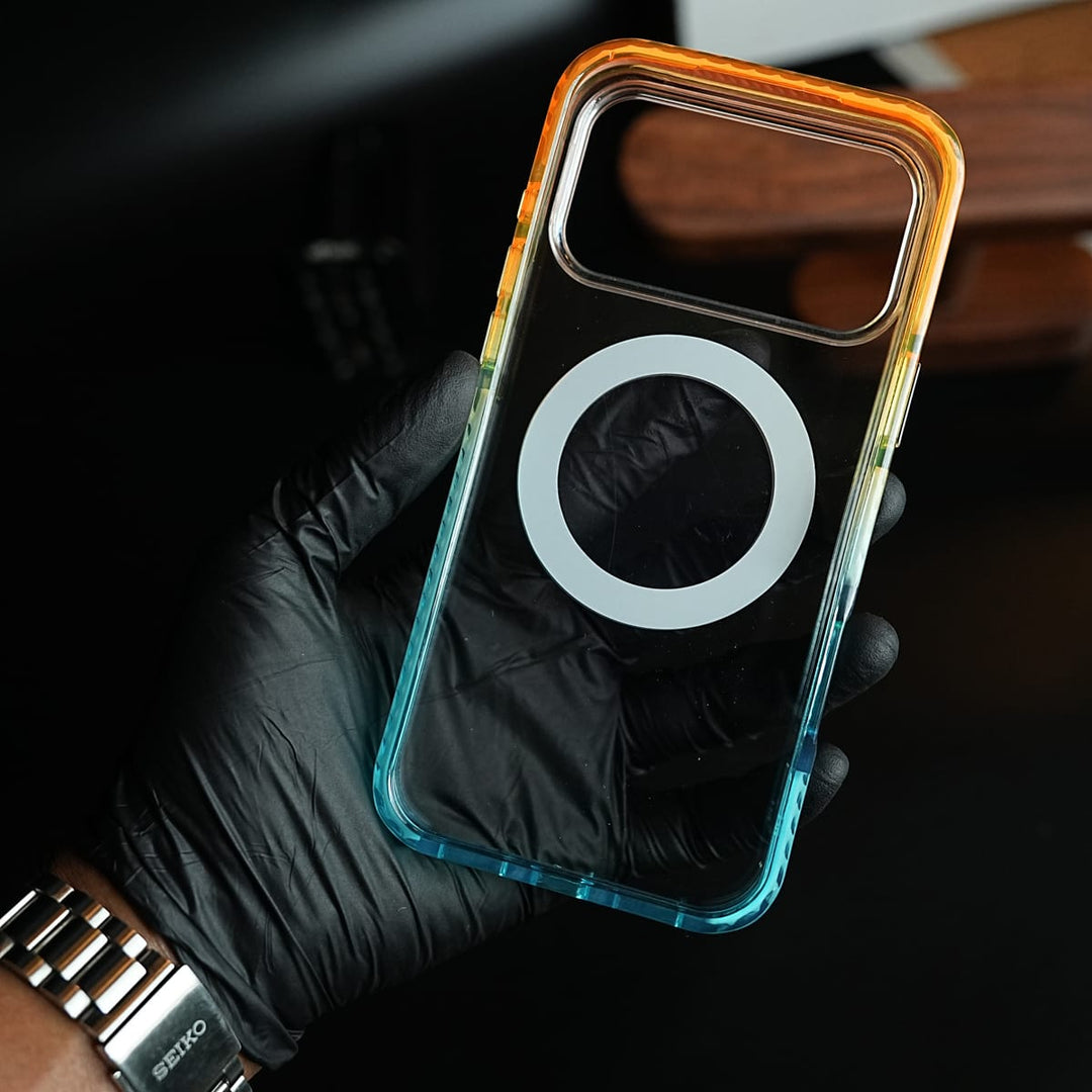 FRATO iPhone 17 Series Two-Tone Clear Case for iPhone 17 Series | Rotating Ring Stand