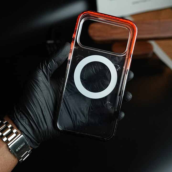 FRATO iPhone 17 Series Two-Tone Clear Case for iPhone 17 Series | Rotating Ring Stand