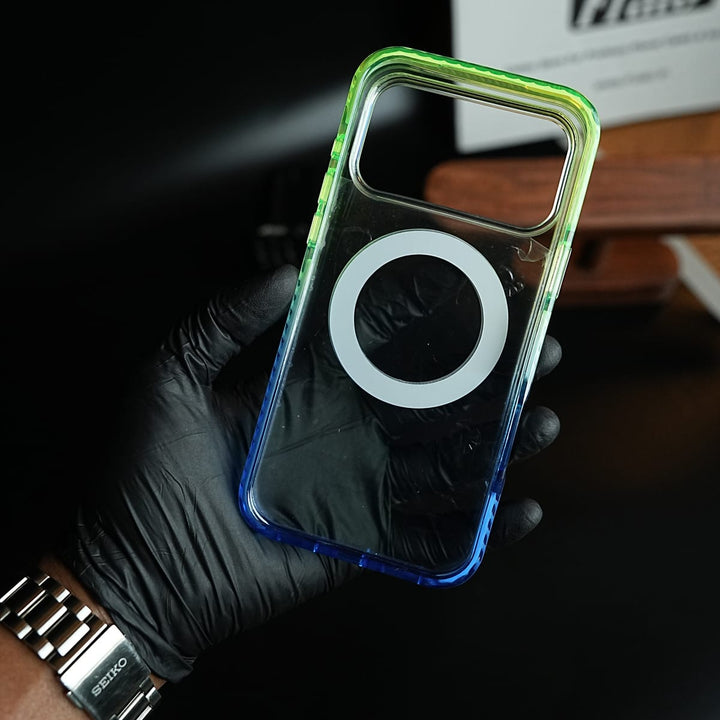 FRATO iPhone 17 Series Two-Tone Clear Case for iPhone 17 Series | Rotating Ring Stand