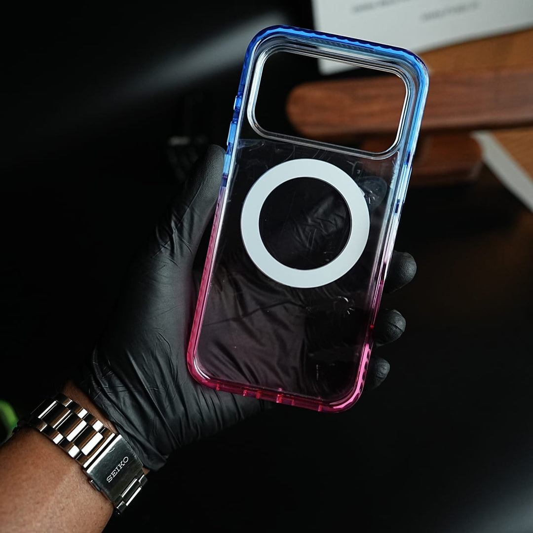 FRATO iPhone 17 Series Two-Tone Clear Case for iPhone 17 Series | Rotating Ring Stand