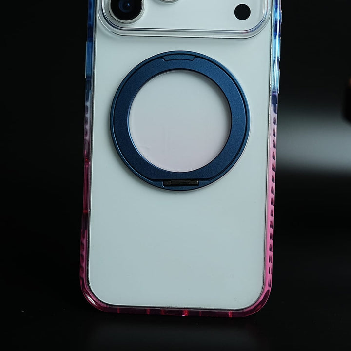 FRATO iPhone 17 Series Two-Tone Clear Case for iPhone 17 Series | Rotating Ring Stand