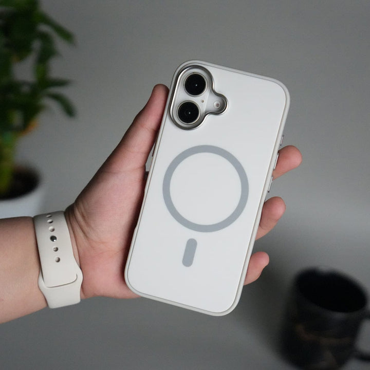 FRATO iPhone 17 Series White iPhone 17 Matte MagSafe Case | Electroplated Camera Frame | Shockproof Back Cover
