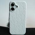 iPhone 16 Premium Embossed PU Leather Designer Pattern Slim Protective Case